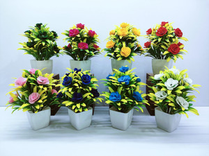 ADIRSA home decoration,office decor,Artificial Flower Bonsai Wild Artificial Plant  with Pot