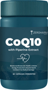 ZEROHARM CoQ10 with Piperine for Heart Health, Cell Energy, Stamina & Fertility Support