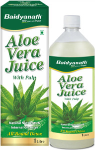 Baidyanath 99.6% Pure Aloe Vera Juice (with Pulp)- No Added Sugar | Source of Natural Nutrients, Boosts Immunity & Digestion, Rejuvenates Skin and Hair | For Complete All-Around Detox |