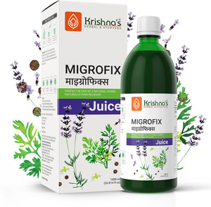 Krishna Herbal MigroFix Juice, Perfect Blend of Dhaniya, Kalimirch & Ustukhuddus - 1000ml