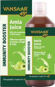 VANSAAR 45+ Ayurvedic Amla Juice for Immunity & Hair Growth- 100% Cold Pressed Wild Amla