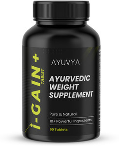 Ayuvya i-Gain+ Weight Supplement, Supports Natural Weight Gain with improved Appetite Weight Gainers/Mass Gainers