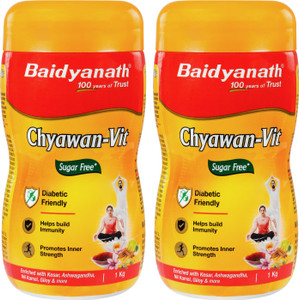 Baidyanath Sugarfree Chyawan Vit- Specially formulated Chyawanprash with No Added Sugar- With Benefits of Amla, Ashwagandha and Almonds 1KG-PACK of 2