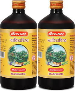 Baidyanath Khadirarishta -an Ayurvedic Formulation | Helps in Blood Purification, Skin and Intestinal Problems (450 ml, Pack of 2)