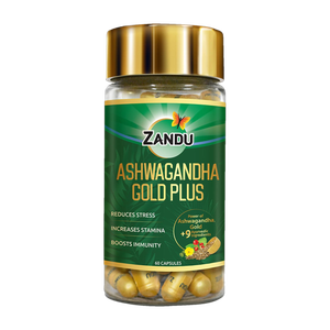 ZANDU Ashwagandha Gold PlusIReduces Stress & Cortisol, Improves Sleep &Muscle Recovery