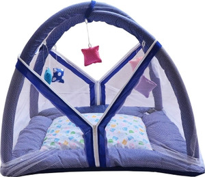 KIRADAY Cotton Infants Washable High Quality Baby Kick & Play Gym with 2 Layer Mattress Baby Bedding Set Mosquito Net
