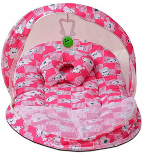 PCT Baby Bedding Set with Protective Mosquito net Pink Standard Crib