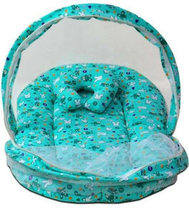 PCT Baby Bedding Set with Protective Mosquito net Blue Standard Crib