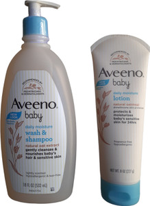 Aveeno Baby Moisture Lotion And Baby Daily Moisture Wash And Shampoo No More Tear