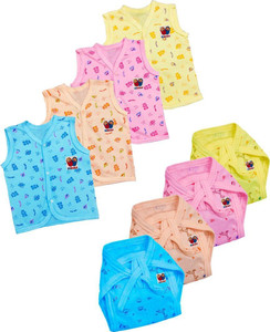 Bigbought Baby With Jabla (4 Pcs) and Nappy (Langot) (4 Pcs), Hosiery Fabric, 0 - 6 Months