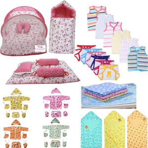 Fareto 45 in 1 New Born Baby Complete Daily Items Combo(0-6 Months)