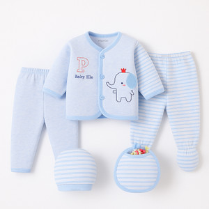 PIKIPOO New Born Baby Winter Clothes 5Pcs Sets Cotton Baby Boys Girls Unisex 0-4 Months