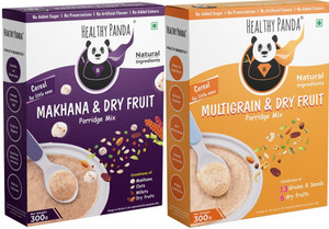 HEALTHY PANDA Baby food|300G X 2|Multigrain|Dates & Nuts Powder| Makhana dry fruit powder baby Cereal