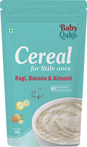 BABY QAKO Ragi, Banana & Almond Porridge Mix / No Preservatives | Instant Cereal