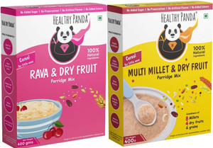 HEALTHY PANDA Millets & Nuts powder for babies (400G)+Rava dry fruit Baby Food/(400g) Cereal