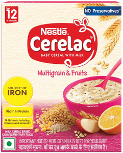 Nestle Cerelac Multigrain & Fruits Baby Food Cereal,No Preservatives, Cereal