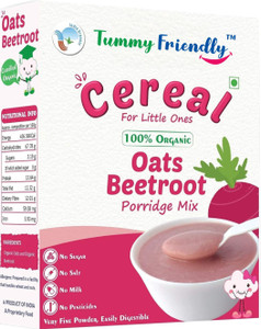 TummyFriendly Foods USDA Certified 100% Organic Oats, Beetroot Porridge Mix | Organic Baby Food for 6 Months Old | Rich in Beta-Glucan, Protein & Fibre| 200g Cereal