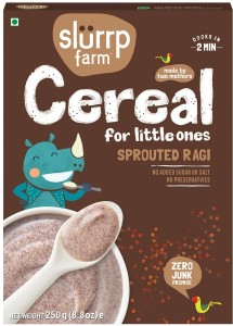 Slurrp Farm 100% Sprouted Ragi/Nachni Cereal, No Sugar, No Salt, No Milk Cereal