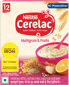 Nestle Cerelac Multigrain & Fruits Baby Food Cereal,No Preservatives,12 to 24 Months Baby Cereal