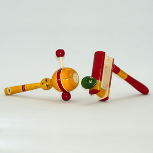 BAALVE Premium Wooden Toy Eco-Friendly Rattle Set Toy for Baby(0+Yrs) Set of 2 Desi Toy Rattle