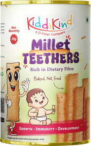 Kiddikind Millet Teethers for Babies 6+ Months | No Maida, No Sugar, Preservative Free Baby Finger Foods 30 g