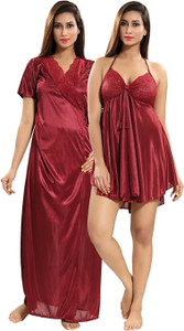 LEDELAV Women Nighty with Robe