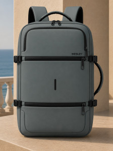 WESLEY Large 50L Laptop Backpack Grey - Image 1