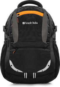 ample italia Black Backpack Ergonomic Design, with 3 Compartments for Office 40 L Backpack