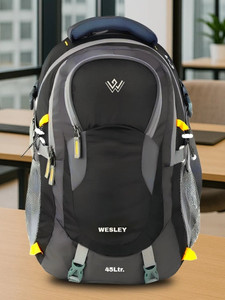 WESLEY Spartan Unisex Travel Rucksack hiking laptop bag fits upto 17.3 inch with Raincover and internal organiser backpack Rucksack College bag Laptop Backpack 45 L Laptop Backpack
