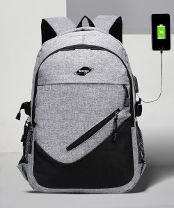 OMRON BAGS Laptop Backpack With Usb Charging Port, Water Resistant with College Computer Bag for Men & Women (Grey) 40 L Laptop Backpack