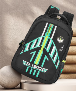 SKYBAGS Polyester 34L Riddle School Backpack Black 34 L Backpack