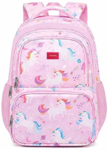 Frantic Polyester Kids School Bag 4Zipper_Pink_Running_Unicorn_2026 Waterproof Backpack
