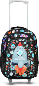 Little Munchkins Astronaut theme trolley school bag | Premium Quality 3D Printed School Bag 35 L Trolley Backpack