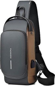 BHAVSHATRI USB Charging port Shoulder bag gray & gold bag 5 L Trolley Laptop Backpack