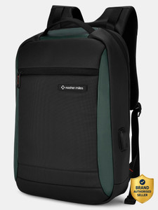 NASHER MILES Madison Laptop Backpack for Men & Women|Ideal For Office |22L,Black Olive 22 L Laptop Backpack