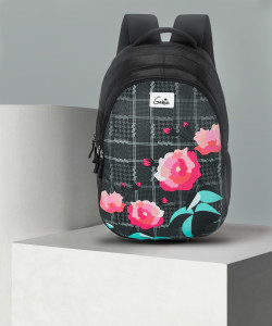 Genie Aroma Laptop Backpack for Women in Black colour. More Volume, 3 zips 36 L Laptop Backpack