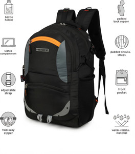 HINEX BAGS Large Laptop unisex Spacy with rain cover and reflective strip 35 L Backpack