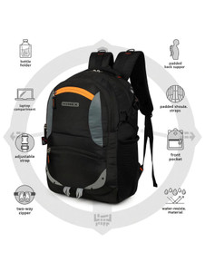 HINEX BAGS Large Laptop unisex Spacy with rain cover and reflective strip 35 L Backpack