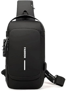 VPYXEN Anti Theft Waterproof Unisex Sling Bag, USB Charging port Shoulder Backpack 1 L Backpack