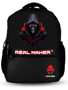 REAL MAKER Hacker Graphic Print Backpack | Stylish Laptop & School, Collage Bag for Boys 45 L Laptop Backpack