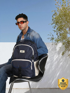 RED TAPE Navy Polyester Backpack 26L - Image 6