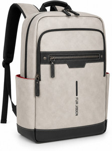 FUR JADEN Vegan Leather Premium Bag with 15.6 Inch Laptop Compartment 25 L Laptop Backpack