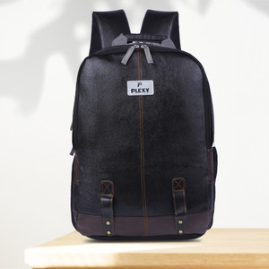 PLEXY Fauxy Leather Water Resistant Anti Theft Laptop Backpack 33 L Laptop Backpack