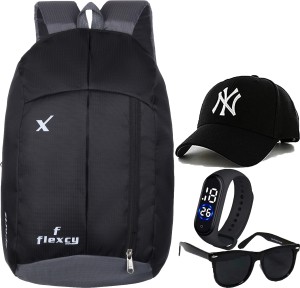 FLEXCY LEATHER Waterproof Flexcy X New Design Backpack & cap & watch & sunglass 20 L Backpack
