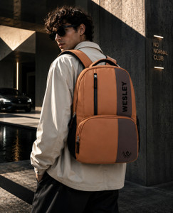 WESLEY Vintage Faux Leather Pu Waterproof Unisex Office/College/Business/School/bags 35 L Laptop Backpack