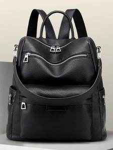 WomenBuzz 25L Vintage PU Leather Laptop Backpack - Image 1