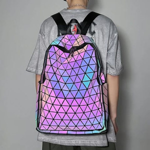 BATCAT Geometric Luminous Purses Handbags for Women  Holographic Crossbody Bag Wallet Waterproof Shoulder Bag Shoulder Bag