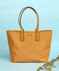 michael kors yellow and brown bag