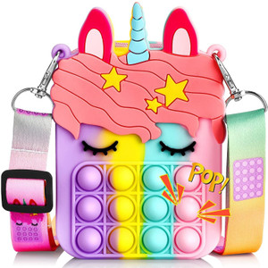 ModishOmbre Pop It Bag for Girls Pop Fidget Purse for Kids Stress Relief Toys Waterproof Sling Bag
