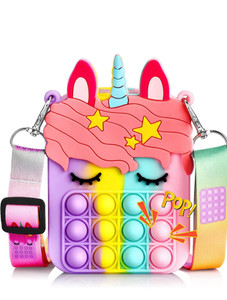 ModishOmbre Pop It Bag for Girls Pop Fidget Purse for Kids Stress Relief Toys Waterproof Sling Bag